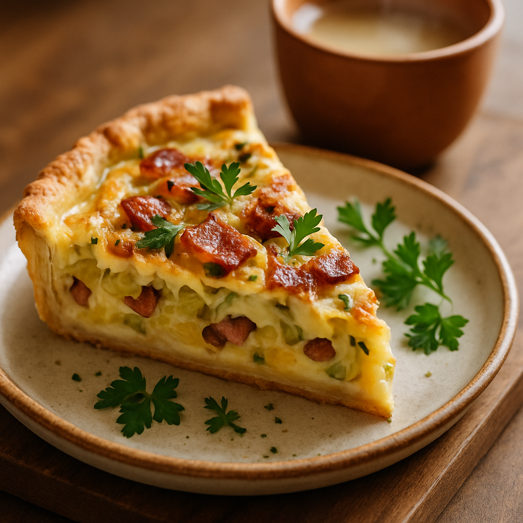 Tarta de puerro y panceta