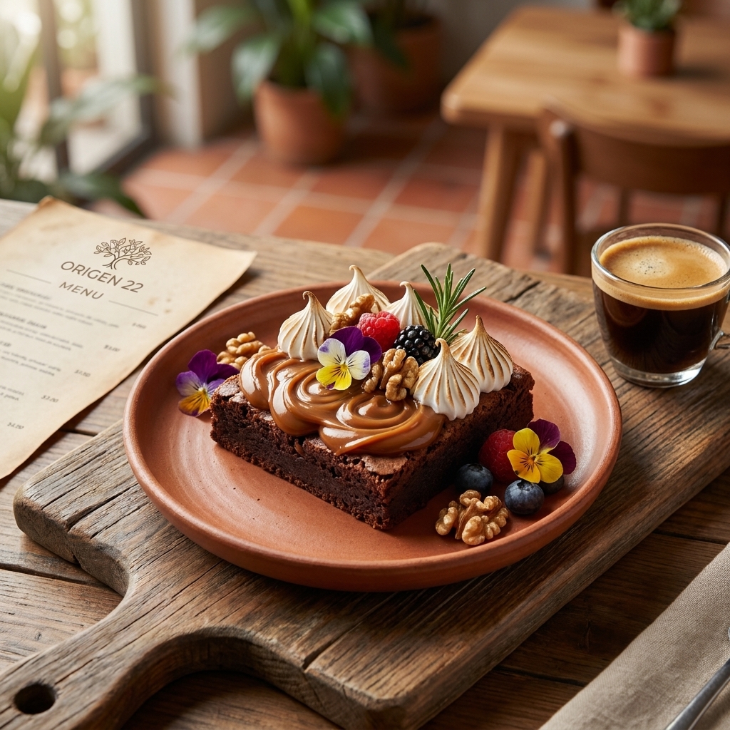 Brownie con dulce de leche y merengue
