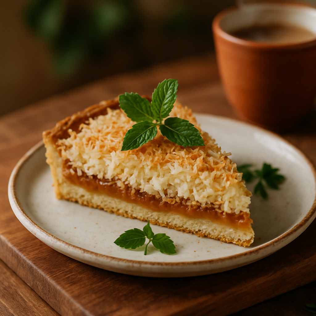 Tarta de coco y dulce de leche